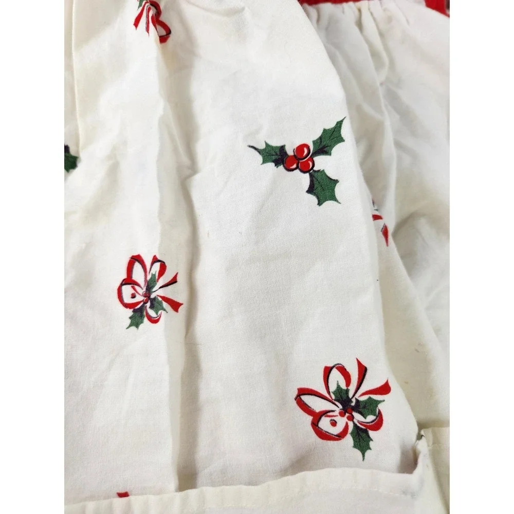 Vintage Kittens Holiday Christmas Apron Cats Jingle Bells Pockets Half Waist Tie